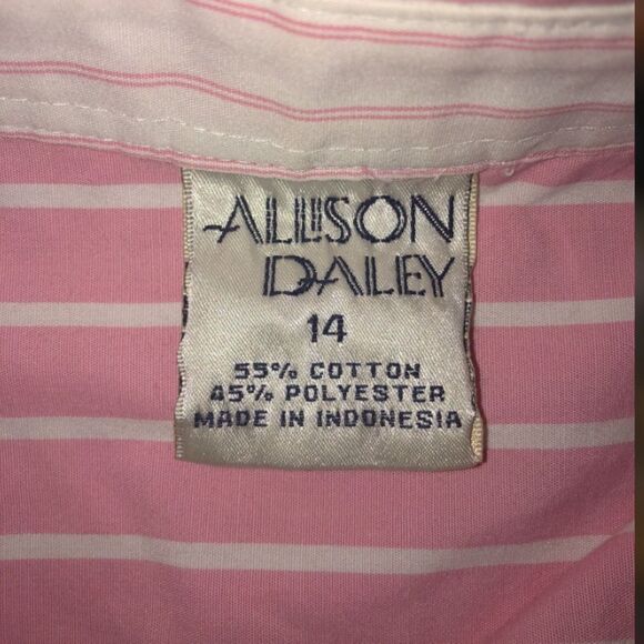 Allison Daley pepto pink shirt sleeve button down top size 14 NWOT - Picture 2 of 3